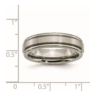Titanium 6mm Grooved Comfort-Fit Wedding Band – view 7