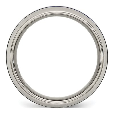 Titanium 8mm Blue IP Grooved Wedding Band – view 3