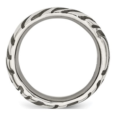 Titanium 7mm Grey Safari Etched Wedding Band – view 3