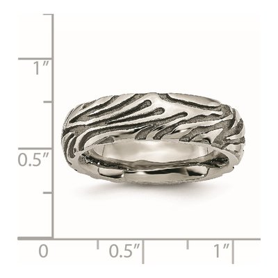 Titanium 7mm Grey Safari Etched Wedding Band – view 7