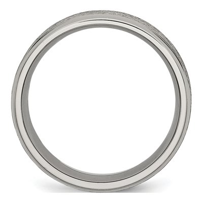 Titanium 8mm Ridged Edge Comfort-Fit Wedding Band – view 3