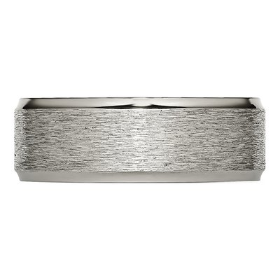 Titanium 8mm Ridged Edge Comfort-Fit Wedding Band – view 4
