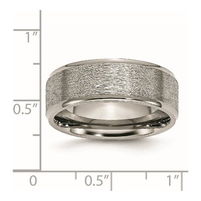 Titanium 8mm Ridged Edge Comfort-Fit Wedding Band – view 7