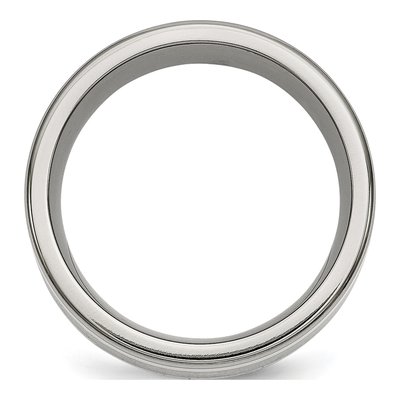 Titanium & Sterling Silver 9mm Argentium Inlay Wedding Band – view 3