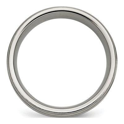 Titanium & Sterling Silver 9mm Argentium Ridged Wedding Band – view 3