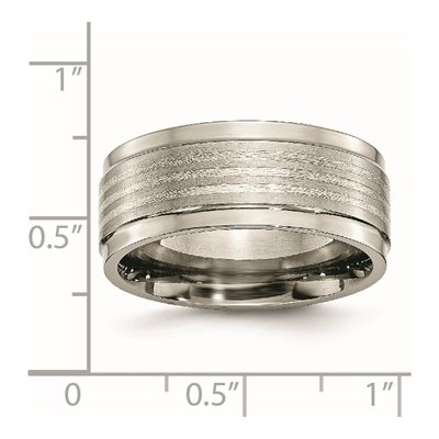 Titanium & Sterling Silver 9mm Argentium Ridged Wedding Band – view 7