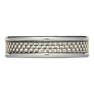 Titanium 6mm Grey Carbon Fiber Wedding Band – view 4