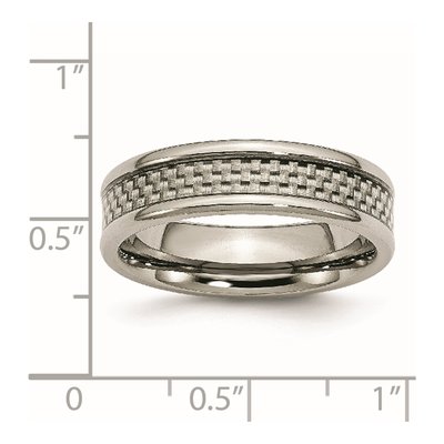 Titanium 6mm Grey Carbon Fiber Wedding Band – view 7