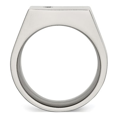 Titanium CZ Signet Ring – view 3
