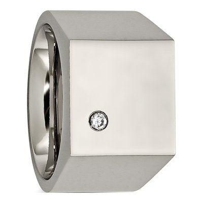 Titanium CZ Signet Ring – view 6