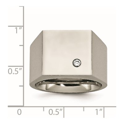 Titanium CZ Signet Ring – view 8