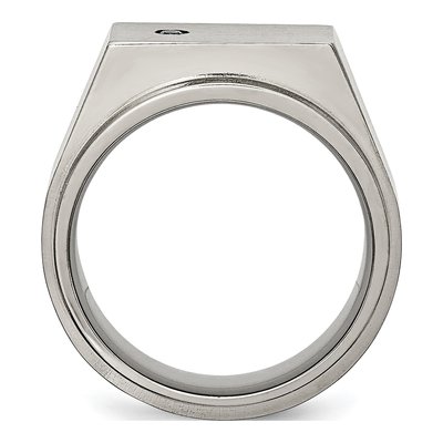 Titanium CZ Square Signet Ring – view 3