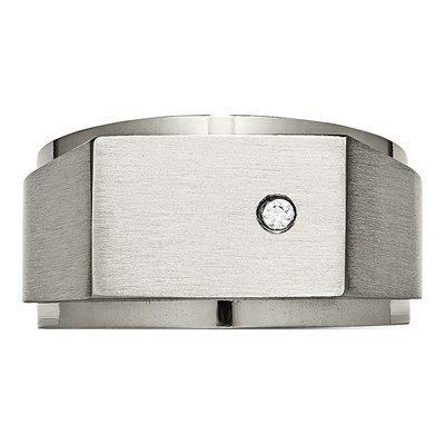 Titanium CZ Square Signet Ring – view 5