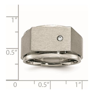 Titanium CZ Square Signet Ring – view 8