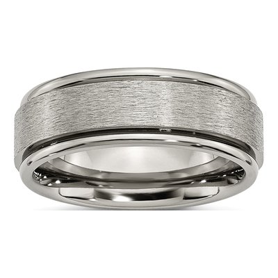 Titanium 8mm Center Comfort-Fit Wedding Band