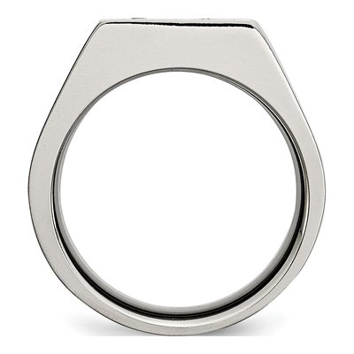 Black Titanium CZ Signet Ring – view 3