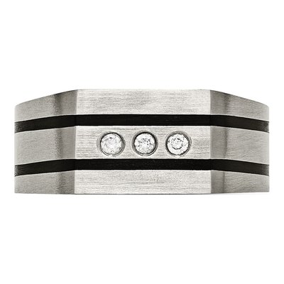 Black Titanium CZ Signet Ring – view 5