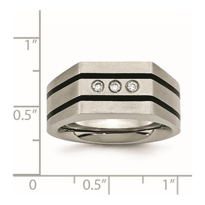 Black Titanium CZ Signet Ring – view 8