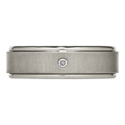 Titanium 1/20 ct tw Diamond Rounded Edge Wedding Band – view 5