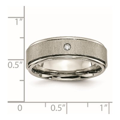 Titanium 1/20 ct tw Diamond Rounded Edge Wedding Band – view 8