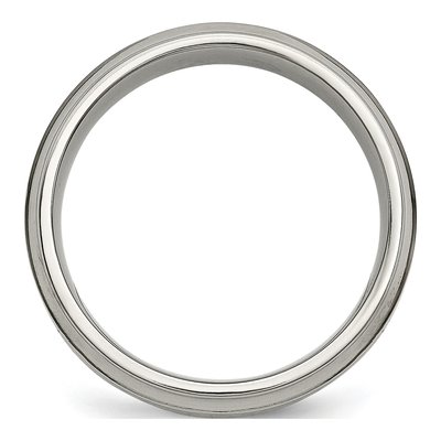 Titanium 1/5 ct tw Diamond Ridged Wedding Band – view 3