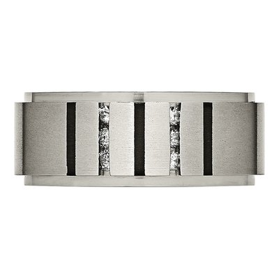 Black Titanium 1/7 ct tw Diamond Wedding Band – view 5