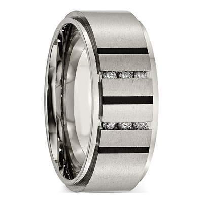 Black Titanium 1/7 ct tw Diamond Wedding Band – view 6