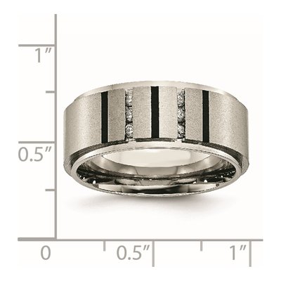 Black Titanium 1/7 ct tw Diamond Wedding Band – view 8