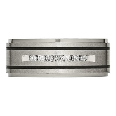 Titanium 1/4 ct tw Diamond Wedding Band – view 5
