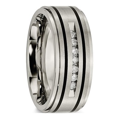 Titanium 1/4 ct tw Diamond Wedding Band – view 6