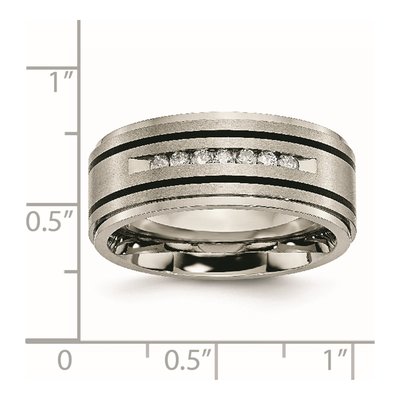 Titanium 1/4 ct tw Diamond Wedding Band – view 8