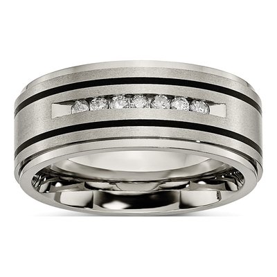 Titanium 1/4 ct tw Diamond Wedding Band