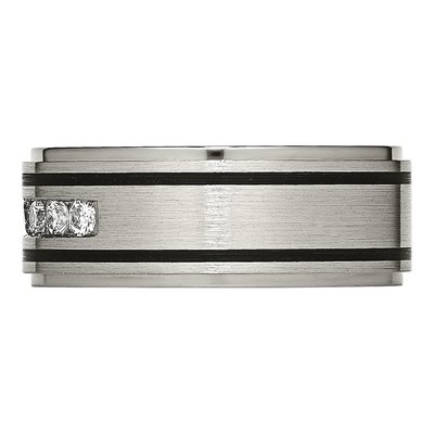 Titanium 1/2 ct tw Diamond Enameled Wedding Band – view 4