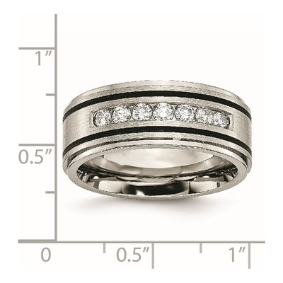 Titanium 1/2 ct tw Diamond Enameled Wedding Band – view 8