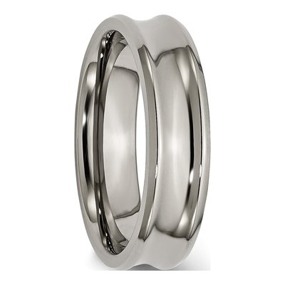 Titanium 6mm Concave Beveled Wedding Band – view 6
