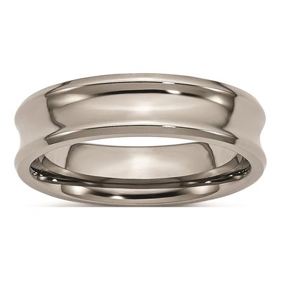 Titanium 6mm Concave Beveled Wedding Band