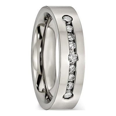 Titanium 1/2 ct tw Diamond Wedding Band – view 6