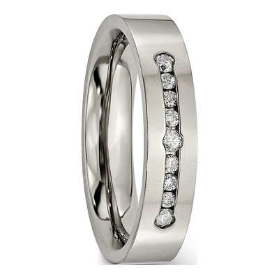 Titanium 1/4 ct tw Diamond Wedding Band – view 6
