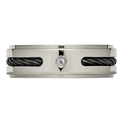 Black Titanium Diamond Wedding Band – view 4