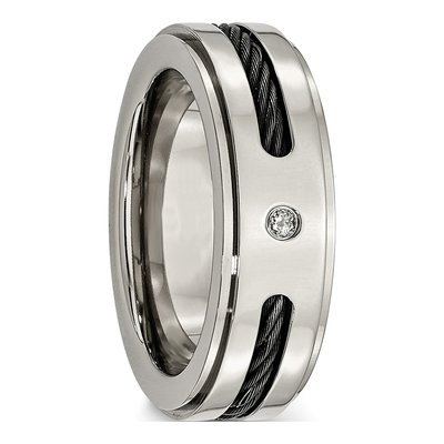 Black Titanium Diamond Wedding Band – view 5