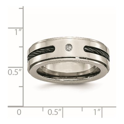 Black Titanium Diamond Wedding Band – view 7