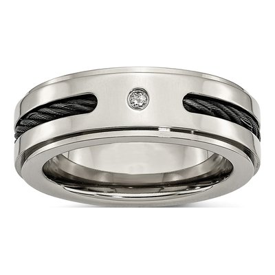 Black Titanium Diamond Wedding Band