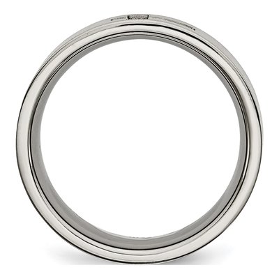 Titanium 1/15 ct tw Diamond Cross Wedding Band – view 3