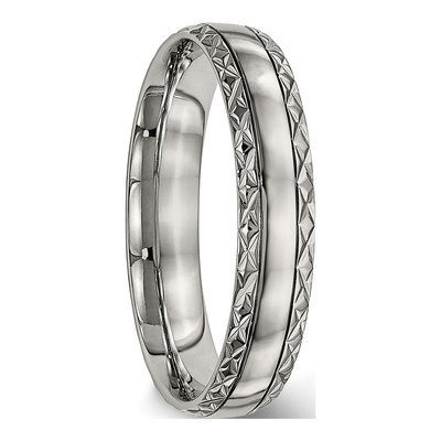 Titanium 5mm Criss Cross Wedding Band – view 5