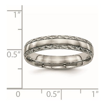 Titanium 5mm Criss Cross Wedding Band – view 7