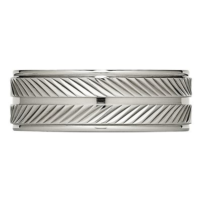 Titanium 8mm Grooved Wedding Band – view 4