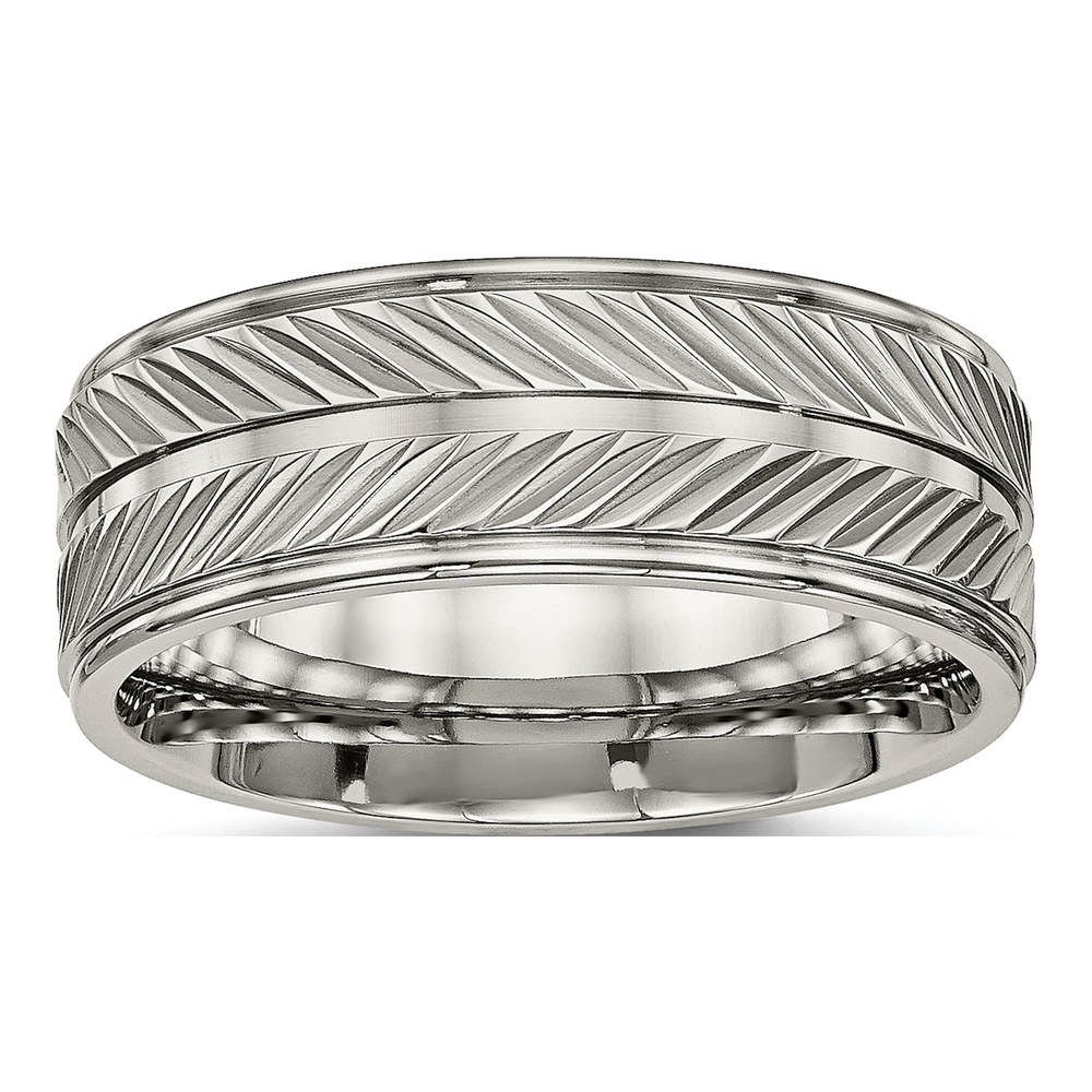 Titanium 8mm Grooved Wedding Band