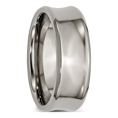 Titanium 8mm Concave Beveled Wedding Band – view 5