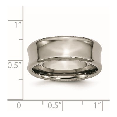 Titanium 8mm Concave Beveled Wedding Band – view 7