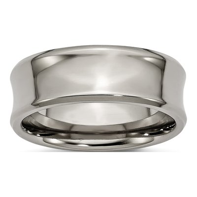 Titanium 8mm Concave Beveled Wedding Band